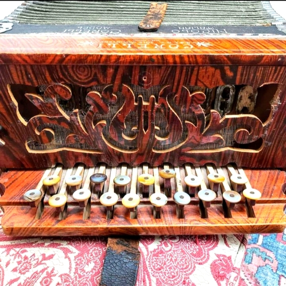 NICOLO CORELLI GERMANY, Antique 1930s Italian Mdl Accordion W/Steel Bronze Reeds - Picture 7 of 9